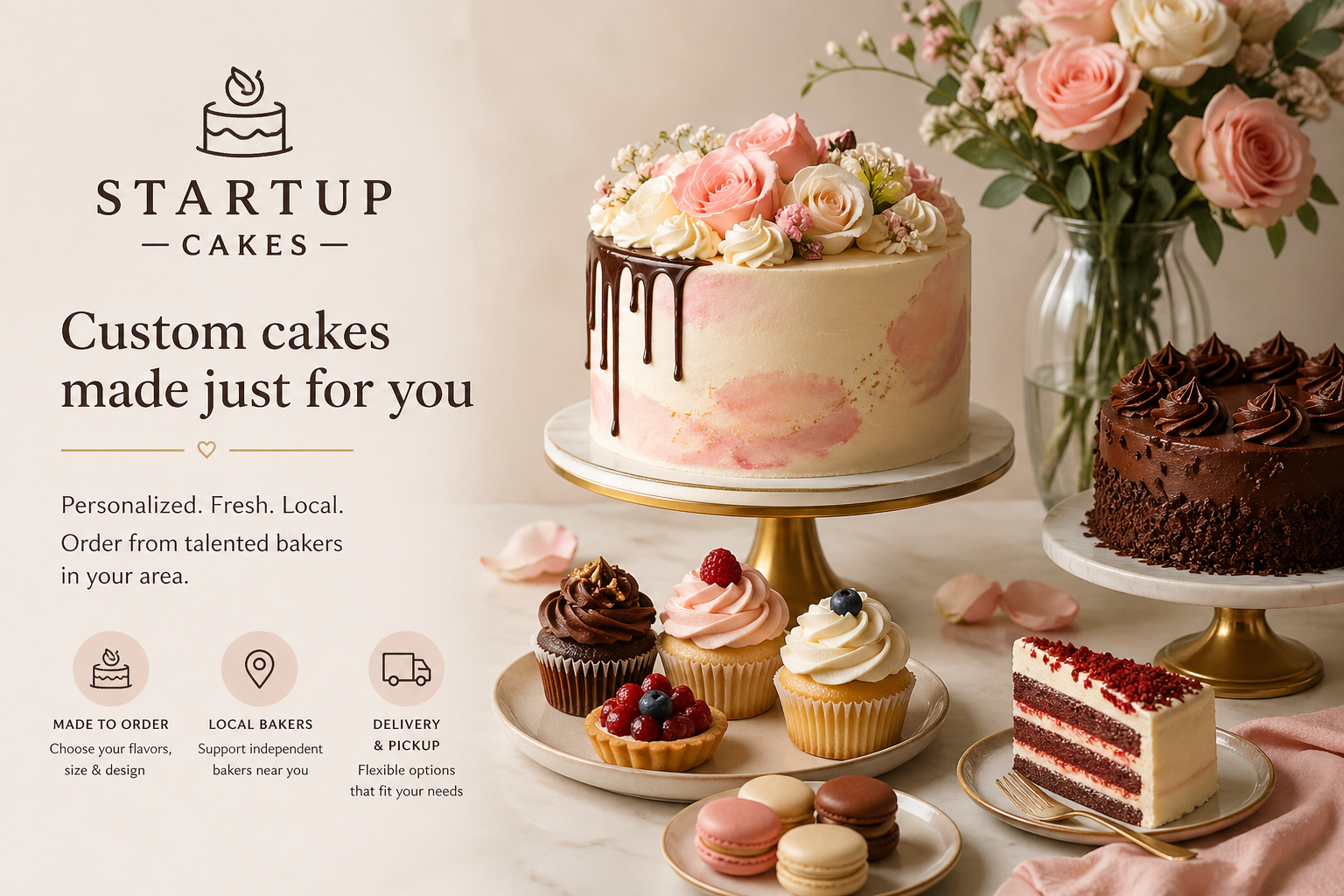 Luxury cakes and pastries